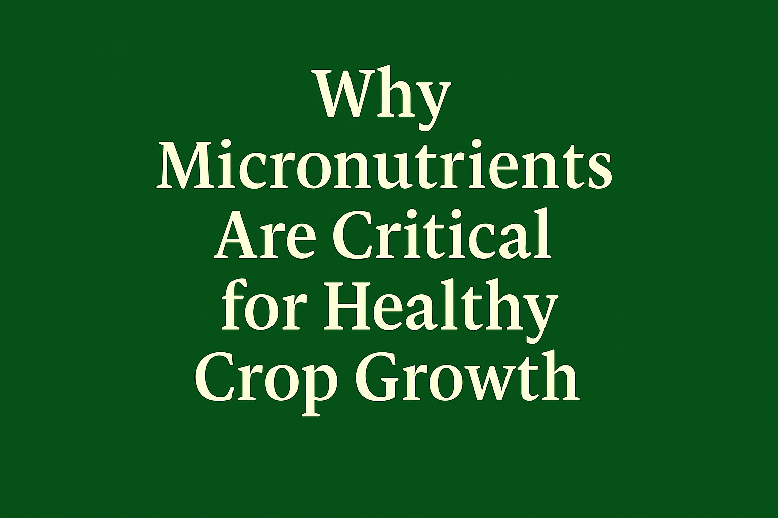 Why Micronutrients Are Critical for Healthy Crop Growth blogg3